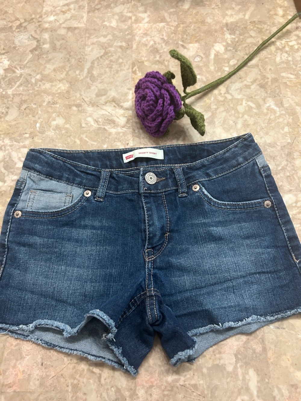 Levi's Dark Blue Denim Cutoff Shorts
